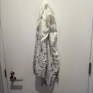 White and Black Polka Dot Scarf